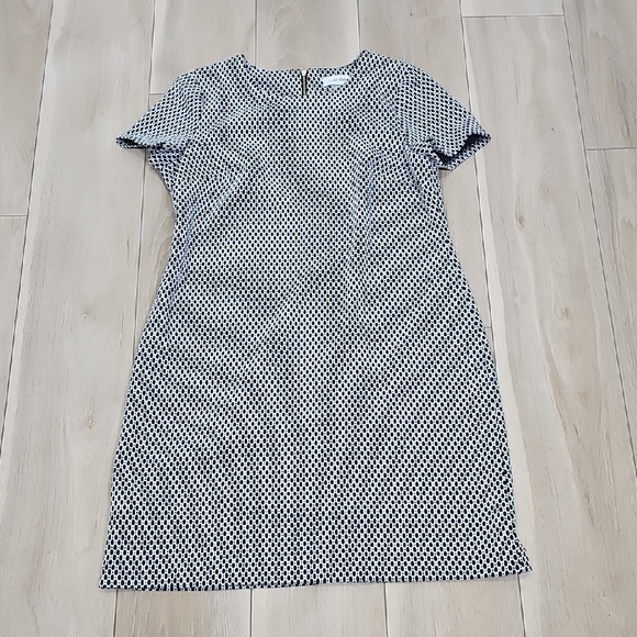 Calvin Klein Black and White Geometric Mini Dress - Picture 1 of 9
